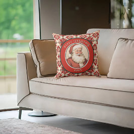 ヴィンテージレトロサンタホリデーパターン クッション