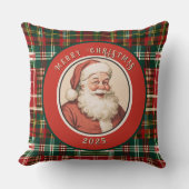ヴィンテージレトロサンタ素朴プレイド クッション (正面)