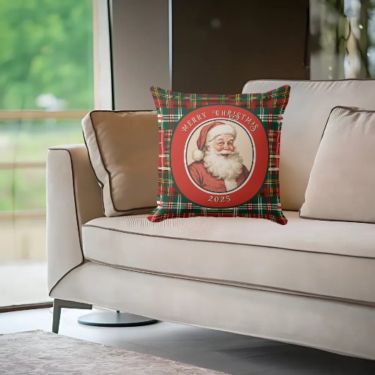 ヴィンテージレトロサンタ素朴プレイド クッション