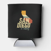 ヴィンテージレトロサンディエゴカリフォルニアUSAシティマップ 缶クーラー (正面)