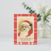 ヴィンテージレトロサン | Red Plaidクリスマスカード ポストカード (スタンド正面)