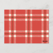 ヴィンテージレトロサン | Red Plaidクリスマスカード ポストカード (裏面)