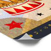 ヴィンテージレトロサーカスバースデーパーティーカスタムバナー ポスター (角)