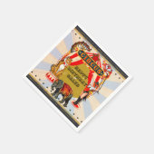 ヴィンテージレトロサーカスバースデーパーティーパーソナライズされた スタンダードカクテルナプキン (角)