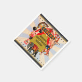 ヴィンテージレトロサーカスバースデーパーティーパーソナライズされた スタンダードカクテルナプキン (角)