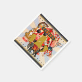 ヴィンテージレトロサーカスバースデーパーティー スタンダードカクテルナプキン (角)