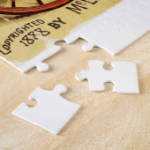 ヴィンテージレトロサーカスポスターピエロエレファント ジグソーパズル (側面)