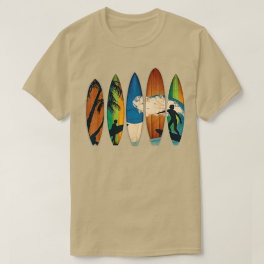 ヴィンテージレトロサーフィンサーフィン Tシャツ (デザイン正面)