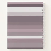 ヴィンテージレトロシックパステルパープルストライプズ ノートブック (裏面)