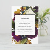 ヴィンテージレトロシックブルゴーニュ秋結婚フローラ サンキューカード (スタンド正面)