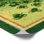 ヴィンテージレトロシャムロックセントパトリックのグリーティングカード ポスター (角)