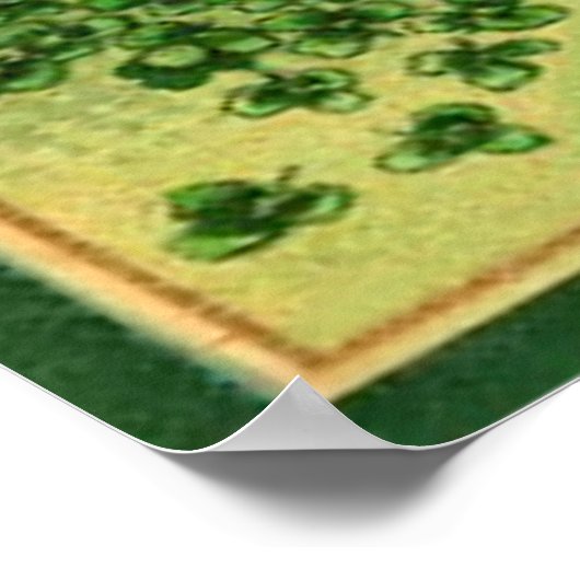 ヴィンテージレトロシャムロックセントパトリックのグリーティングカード ポスター (角)