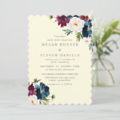 ヴィンテージレトロシャンパンブルゴーニュフローラ結婚ズ 招待状 (スタンド正面)