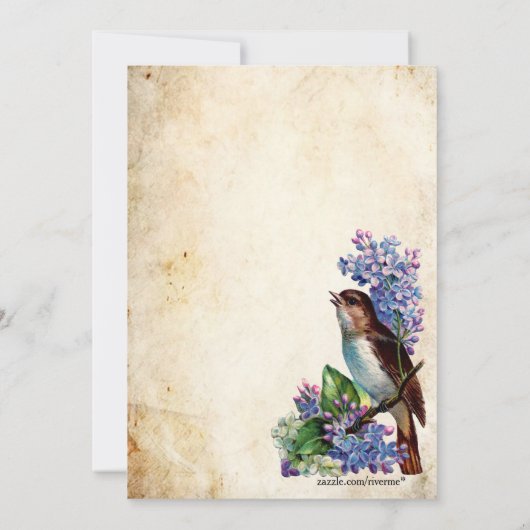 ヴィンテージレトロシークレットガーデンティーカスタムパーティー 招待状 (裏面)