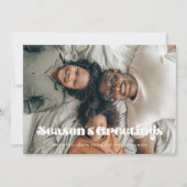 ヴィンテージレトロシーズンの挨拶フォトクリスマス シーズンカード (正面)