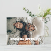 ヴィンテージレトロシーズンの挨拶フォトクリスマス シーズンカード (スタンド正面)