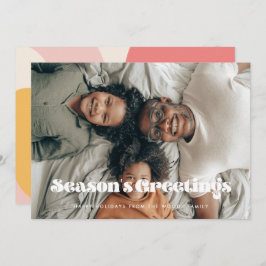 ヴィンテージレトロシーズンの挨拶フォトクリスマス シーズンカード