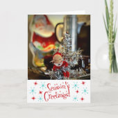 ヴィンテージレトロシーズングリーティングクリスマス カード (正面)