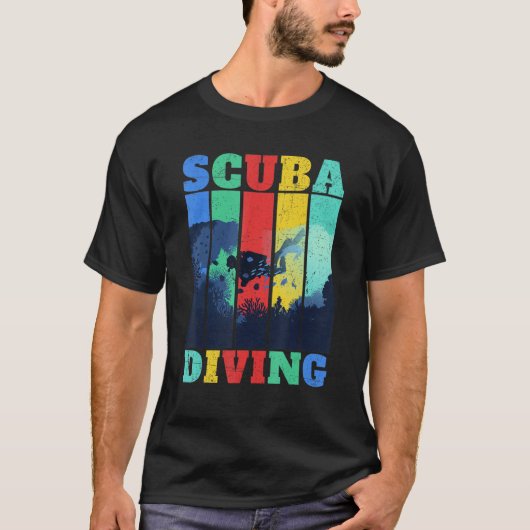 ヴィンテージレトロスキューバダイビング Tシャツ (正面)
