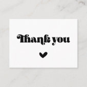 ヴィンテージレトロスクリプトありがとうパッケージ挿入カード 名刺 (正面)