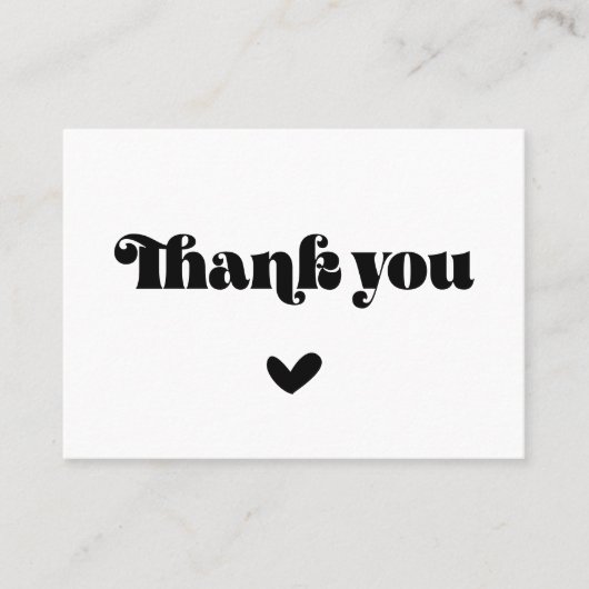 ヴィンテージレトロスクリプトありがとうパッケージ挿入カード 名刺 (正面)