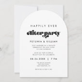 ヴィンテージレトロスクリプトがパーティーアーチ後ずっと楽しく 招待状 (正面)