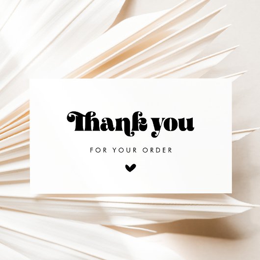 ヴィンテージレトロスクリプトご注文カードありがとうございます 名刺