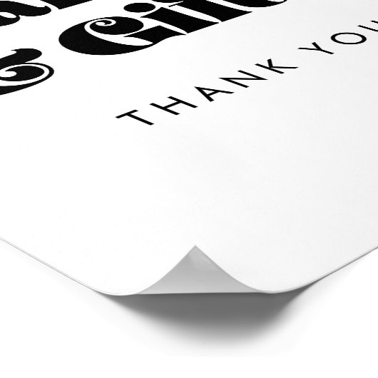 ヴィンテージレトロスクリプトカードとギフトサイン ポスター (角)