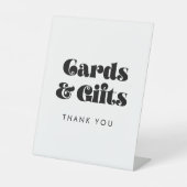 ヴィンテージレトロスクリプトカードとギフト 台座サイン (正面)