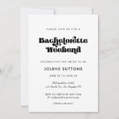 ヴィンテージレトロスクリプトバチェロレッテ週末 招待状 (正面)