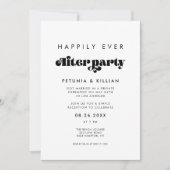 ヴィンテージレトロスクリプトパーティー後ずっと幸せに 招待状 (正面)