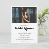 ヴィンテージレトロスクリプトブライダルシャワー写真 招待状 (スタンド正面)