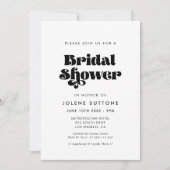 ヴィンテージレトロスクリプトブライダルシャワー 招待状 (正面)