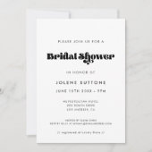ヴィンテージレトロスクリプトブライダルシャワー 招待状 (正面)