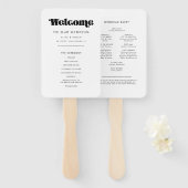 ヴィンテージレトロスクリプトプログラム&ウェディングパーティー ハンドファン (正面&裏面)