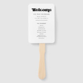 ヴィンテージレトロスクリプトプログラム&ウェディングパーティー ハンドファン (正面)