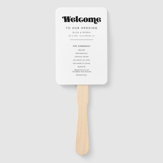 ヴィンテージレトロスクリプトプログラム&ウェディングパーティー ハンドファン (正面)