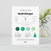 ヴィンテージレトロスクリプトメイド・オブ・オーナー(花嫁付き添い人)情報カード 招待状 (スタンド正面)