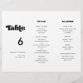 ヴィンテージレトロスクリプトメニューとテーブル番号3つ折 (正面)