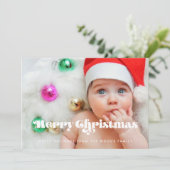 ヴィンテージレトロスクリプトメリークリスマスフォト シーズンカード (スタンド正面)