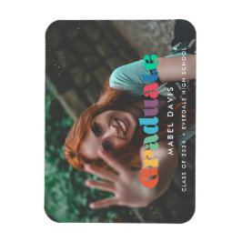 ヴィンテージレトロスクリプト写真の卒業 マグネット