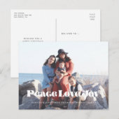 ヴィンテージレトロスクリプト平和ラブジョイホリデーフォト ポストカード (正面/裏面)