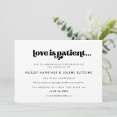 ヴィンテージレトロスクリプト愛は患者結婚のカード 招待状 (スタンド正面)