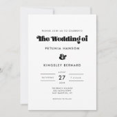 ヴィンテージレトロスクリプト結婚すべて 招待状 (正面)