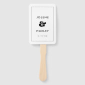 ヴィンテージレトロスクリプト結婚式 ハンドファン (正面)