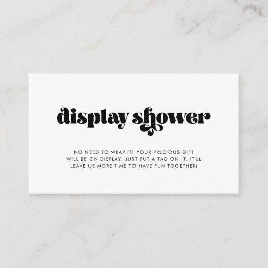 ヴィンテージレトロスクリプト表示シャワーカード エンクロージャーカード (正面)