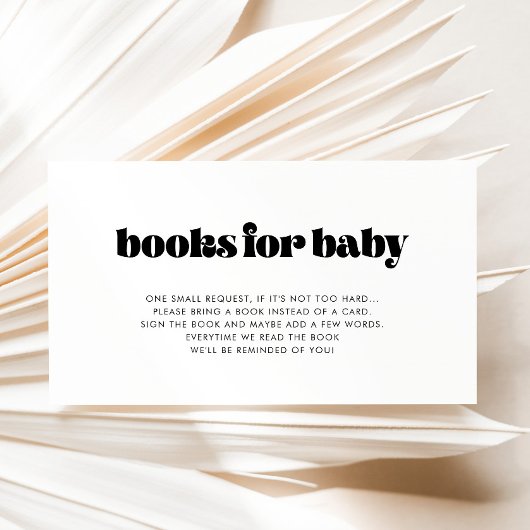 ヴィンテージレトロスクリプト赤ちゃんシャワーブックリクエストカード エンクロージャーカード