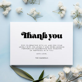 ヴィンテージレトロスクリプト赤ちゃんシャワー サンキューカード