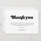 ヴィンテージレトロスクリプト赤ちゃんシャワー サンキューカード (正面)