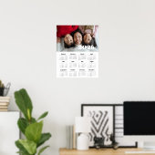 ヴィンテージレトロスクリプト2025フォトカレンダー ポスター (ホームオフィス)